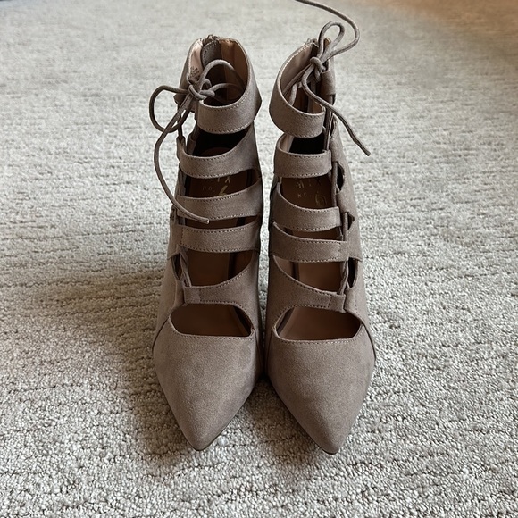 Mix No. 6 lace up heels faux suede 4” heel - Picture 3 of 7